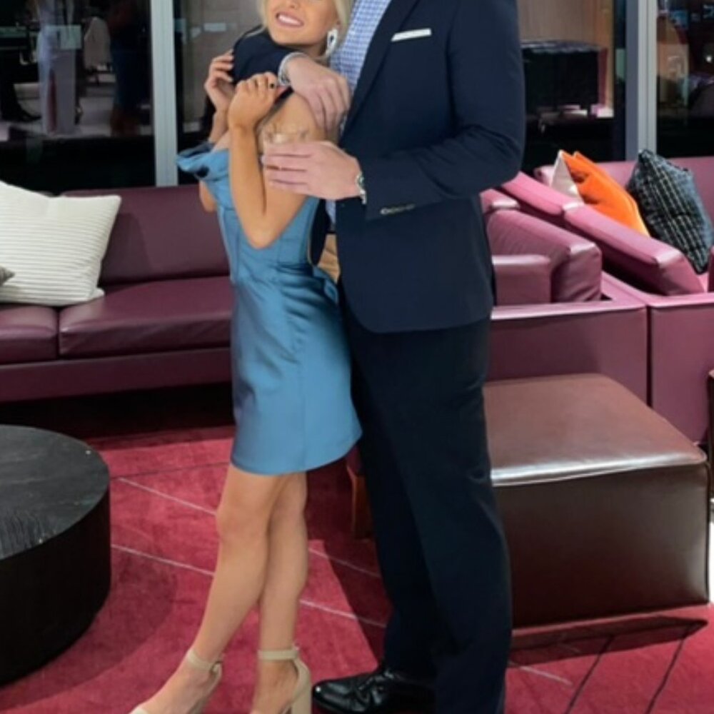 House of CB Myrna Satin Corset Dress, Aegean Blue, Small - Picture 3 of 4